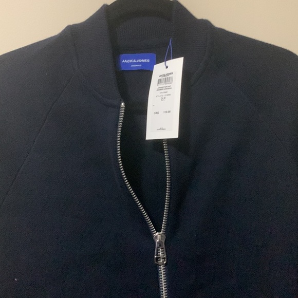 Jack & Jones Navy Knit Bomber Cardigan - Picture 4 of 7